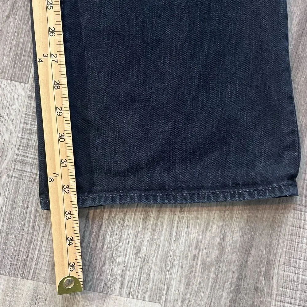 True Religion Mens 40x33 Black Denim Coin Pocket Straight Leg Jeans Rivets